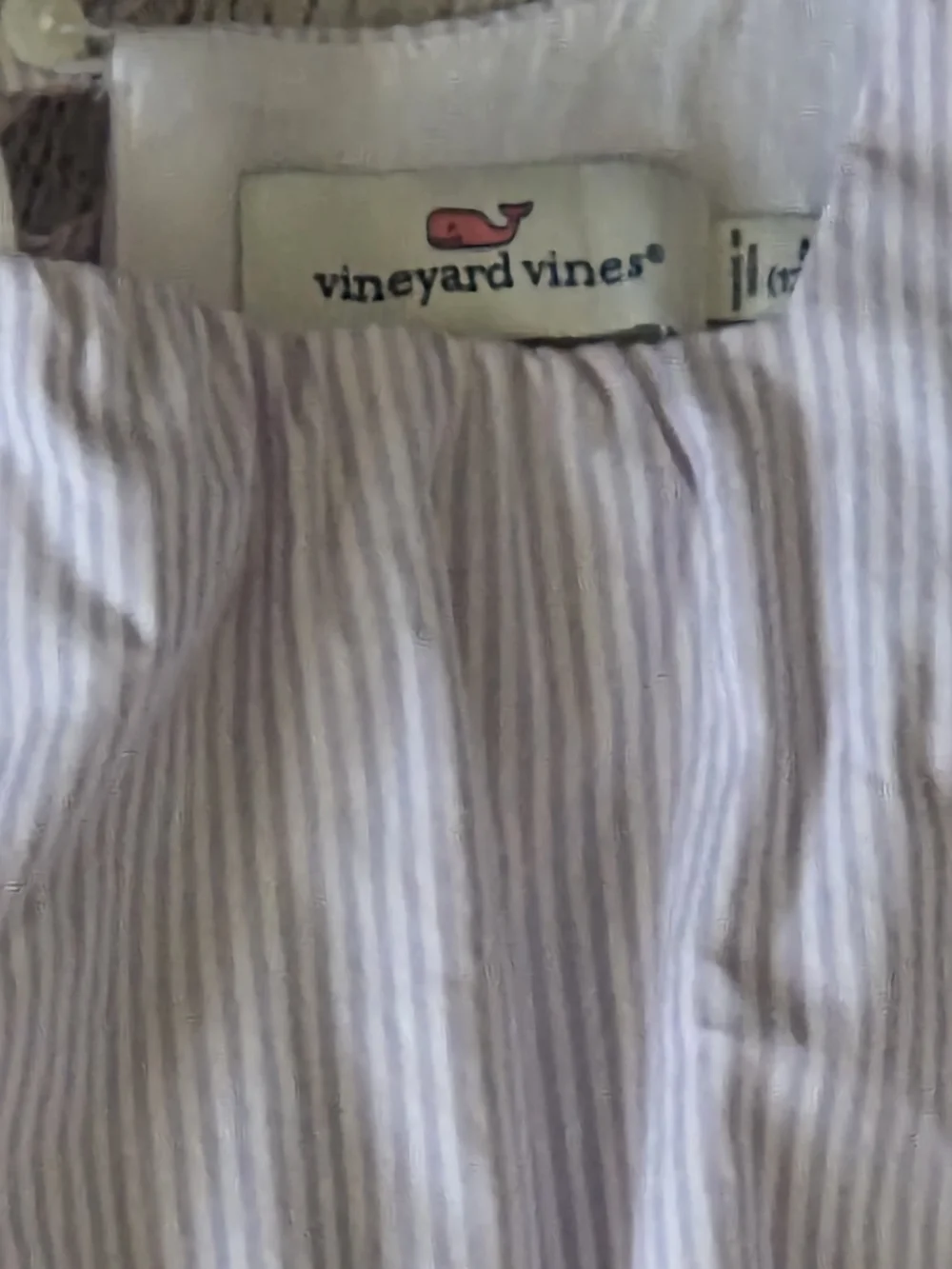 Vineyard Vines Lilac and White Striped Tiered Cotton Dress